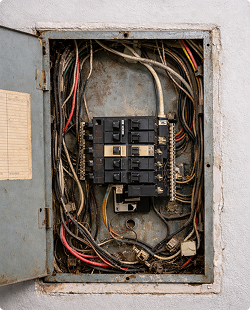 Electrical panel before upgrade