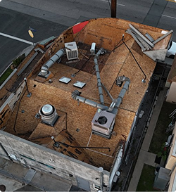New roof installation before renovation